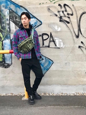 「HYSTERIC GLAMOUR（ヒステリックグラマー）のREVOLUTION SOUNDS刺繍 CPOシャツ（シャツ/ブラウス）」を使った、HIDEさん（メンズ・172cm）の秋コーディネート