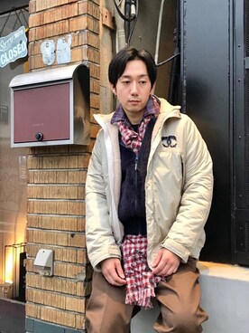 「HYSTERIC GLAMOUR（ヒステリックグラマー）のアイテム（バンダナ/スカーフ）」を使った、HIDEさん（メンズ・172cm）の冬コーディネート