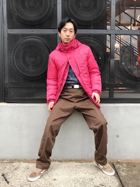 「HYSTERIC GLAMOUR（ヒステリックグラマー）のアイテム（マウンテンパーカー）」を使った、HIDEさん（メンズ・172cm）の冬コーディネート