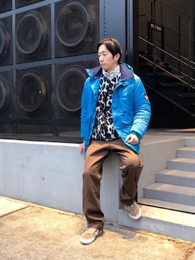 「HYSTERIC GLAMOUR（ヒステリックグラマー）のアイテム（マウンテンパーカー）」を使った、HIDEさん（メンズ・172cm）の冬コーディネート