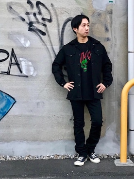 「ランチコート」｜「アイテム（デニムジャケット）」を使った、HIDEさん（メンズ・172cm）の冬コーディネート