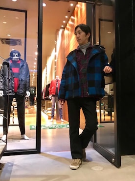 「タートル」｜「アイテム（ライダースジャケット）」を使った、HIDEさん（メンズ・172cm）の冬コーディネート