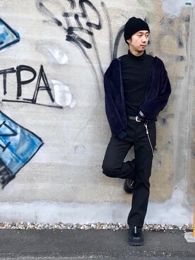「タートル」｜「アイテム（その他アウター）」を使った、HIDEさん（メンズ・172cm）の冬コーディネート