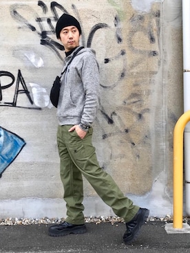 「タートル」｜「アイテム（アナログ腕時計）」を使った、HIDEさん（メンズ・172cm）の冬コーディネート