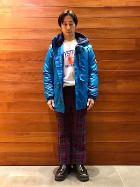 「HYSTERIC GLAMOUR（ヒステリックグラマー）のアイテム（マウンテンパーカー）」を使った、HIDEさん（メンズ・172cm）の冬コーディネート