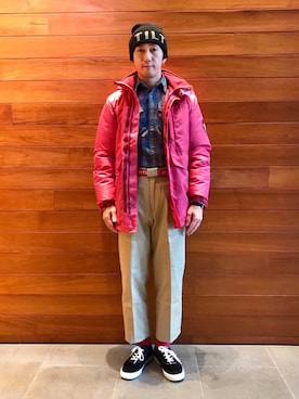 「HYSTERIC GLAMOUR（ヒステリックグラマー）のアイテム（マウンテンパーカー）」を使った、HIDEさん（メンズ・172cm）の冬コーディネート