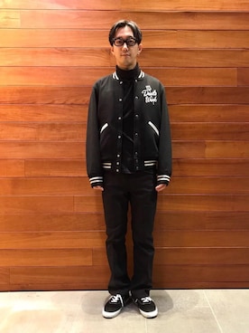 「タートル」｜「アイテム（スタジャン）」を使った、HIDEさん（メンズ・172cm）の冬コーディネート