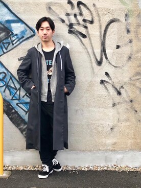 「グレンチェック」｜「アイテム（ピーコート）」を使った、HIDEさん（メンズ・172cm）の冬コーディネート