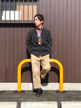 「オープンカラー」｜「アイテム（ジャケット/アウター）」を使った、HIDEさん（メンズ・172cm）の冬コーディネート