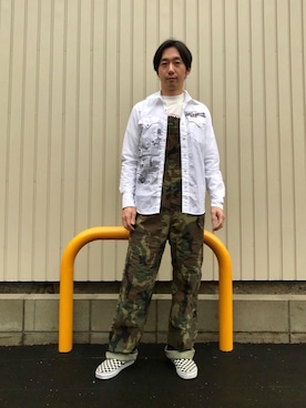「ウエスタンシャツ」｜「アイテム（オールインワン・サロペット）」を使った、HIDEさん（メンズ・172cm）の春コーディネート