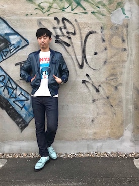 「G-SHOCK」｜「アイテム（ブルゾン）」を使った、HIDEさん（メンズ・172cm）の春コーディネート