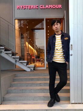 「パイル」｜「アイテム（ジャケット/アウター）」を使った、HIDEさん（メンズ・172cm）の春コーディネート