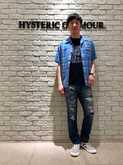 HIDE（HYSTERIC GLAMOUR名古屋店）｜HYSTERIC GLAMOURのTシャツ/カットソーを使ったコーディネート - WEAR