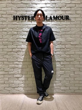 「オープンカラー」｜「アイテム（スウェット）」を使った、HIDEさん（メンズ・172cm）の夏コーディネート