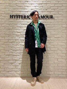 「コート」｜「アイテム（スタジャン）」を使った、HIDEさん（メンズ・172cm）の秋コーディネート