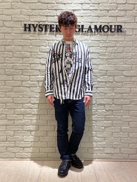 HYSTERIC GLAMOUR（ヒステリックグラマー）　ストライプ シャツ STYLING | HYSTERIC GLAMOUR ONLINE STORE ヒステリックグラマー