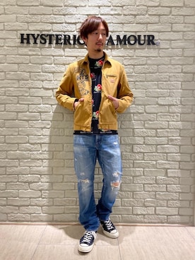 「パイル」｜「アイテム（その他アウター）」を使った、HIDEさん（メンズ・172cm）の春コーディネート