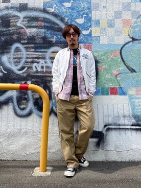 「ウエスタンシャツ」｜「アイテム（ブルゾン）」を使った、HIDEさん（メンズ・172cm）の春コーディネート