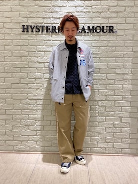 「半袖シャツ」｜「アイテム（その他アウター）」を使った、HIDEさん（メンズ・172cm）の春コーディネート