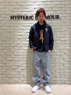 「ヒッコリー」｜「アイテム（ナイロンジャケット）」を使った、HIDEさん（メンズ・172cm）の夏コーディネート