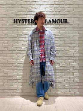 「アイテム（シャツワンピース）」を使った、HIDEさん（メンズ・172cm）の秋コーディネート