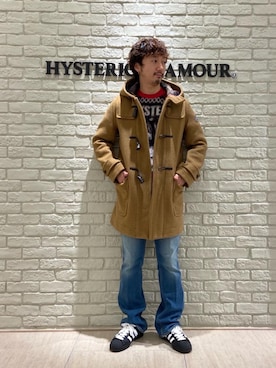 「HYSTERIC GLAMOUR（ヒステリックグラマー）のアイテム（ダッフルコート）」を使った、HIDEさん（メンズ・172cm）の秋コーディネート