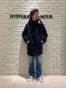 「HYSTERIC GLAMOUR（ヒステリックグラマー）のアイテム（ダッフルコート）」を使った、HIDEさん（メンズ・172cm）の秋コーディネート