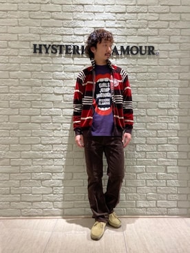 「70'sコーデ」｜「アイテム（ジャージ）」を使った、HIDEさん（メンズ・172cm）の冬コーディネート