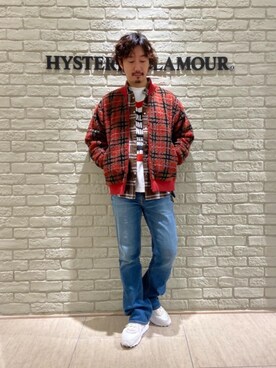 「長袖シャツ」｜「アイテム（その他アウター）」を使った、HIDEさん（メンズ・172cm）の冬コーディネート