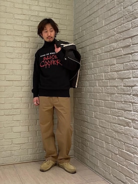 「ロックコーデ」｜「アイテム（スウェット）」を使った、HIDEさん（メンズ・172cm）の冬コーディネート