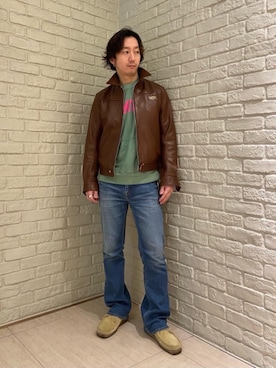 「70'sコーデ」｜「アイテム（その他アウター）」を使った、HIDEさん（メンズ・172cm）の冬コーディネート