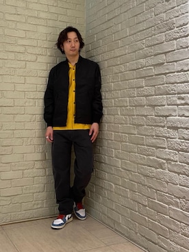 「オープンカラー」｜「アイテム（ジャケット/アウター）」を使った、HIDEさん（メンズ・172cm）の冬コーディネート