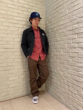「長袖シャツ」｜「アイテム（その他アウター）」を使った、HIDEさん（メンズ・172cm）の冬コーディネート