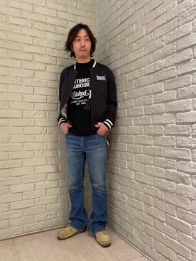 「サマーニット」｜「アイテム（ブルゾン）」を使った、HIDEさん（メンズ・172cm）の春コーディネート