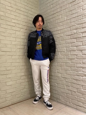 「HYSTERIC GLAMOUR（ヒステリックグラマー）のアイテム（MA-1）」を使った、HIDEさん（メンズ・172cm）の秋コーディネート