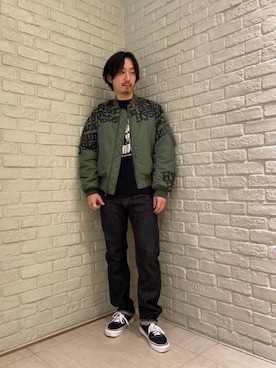 「HYSTERIC GLAMOUR（ヒステリックグラマー）のアイテム（MA-1）」を使った、HIDEさん（メンズ・172cm）の秋コーディネート