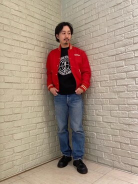 「でにむ」｜「アイテム（スタジャン）」を使った、HIDEさん（メンズ・172cm）の秋コーディネート