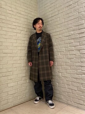 「ロンt」｜「アイテム（その他アウター）」を使った、HIDEさん（メンズ・172cm）の冬コーディネート