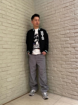 「でにむ」｜「アイテム（ジャージ）」を使った、HIDEさん（メンズ・172cm）の春コーディネート