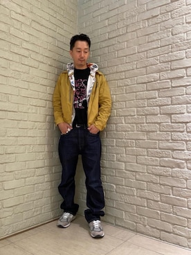 「ロンt」｜「アイテム（ブルゾン）」を使った、HIDEさん（メンズ・172cm）の秋コーディネート