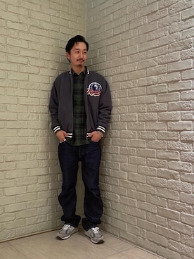 「ネルシャツ」｜「アイテム（その他アウター）」を使った、HIDEさん（メンズ・172cm）の秋コーディネート