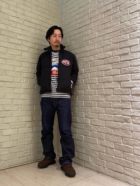 「ロンt」｜「アイテム（ジャケット/アウター）」を使った、HIDEさん（メンズ・172cm）の冬コーディネート