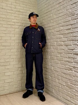 「HYSTERIC GLAMOUR（ヒステリックグラマー）のHYSTERIC HEAVY トラッカージャケット（デニムジャケット）」を使った、HIDEさん（メンズ・172cm）の秋コーディネート