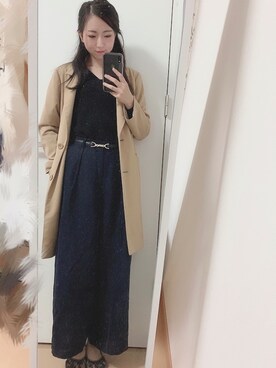 「仕事コーデ」｜「アイテム（チェスターコート）」を使った、yuriさん（レディース・161cm）の秋コーディネート