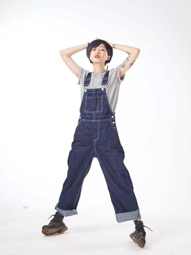「アイテム（サロペット/オーバーオール）」を使った、林酷Coolさん（レディース・160cm・20代）の夏コーディネート