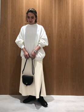 「Rougevif」｜「アイテム（スウェット）」を使った、RUKAさん（レディース・160cm）の冬コーディネート