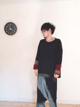 「チャイハネ（チャイハネ）のアイテム（ニット/セーター）」を使った、けんたろうさん（メンズ・170cm）の春コーディネート