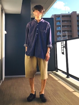 「ダンガリーシャツ」｜「アイテム（腕時計）」を使った、のびすけuuuさん（メンズ・165cm）の秋コーディネート