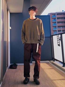 「yoko sakamoto（ヨーコサカモト）のアイテム（トップス）」を使った、のびすけuuuさん（メンズ・165cm）の秋コーディネート