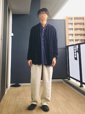 「ダンガリーシャツ」｜「アイテム（腕時計）」を使った、のびすけuuuさん（メンズ・165cm）の秋コーディネート